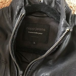 napp jeans leather jacket